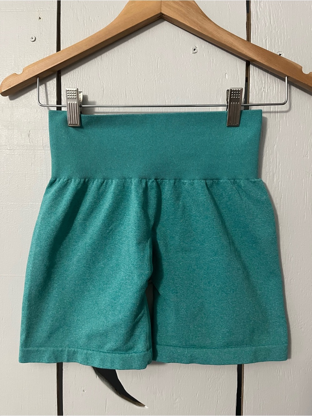 NVGTN Women’s High-Waist Teal Stretch Shorts Small